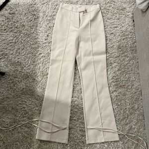 4th and reckless high wasited tie leg pants trousers in cream